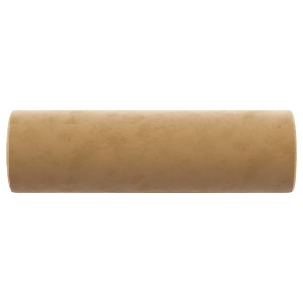 vidaXL Zierkissen 2 Stk. Braun Ø15x50 cm Samt