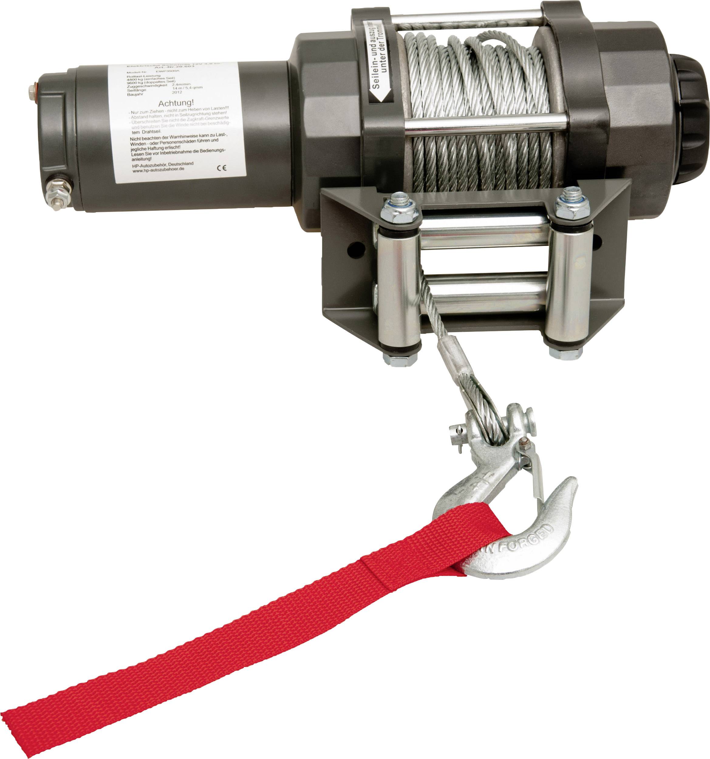 HP Autozubehör Seilwinde 20603 Zugkraft (stehend)=1590kg Zugkraft (rollend)=4700kg Kabel-Fernbedienung, Funk-Fernbedienung