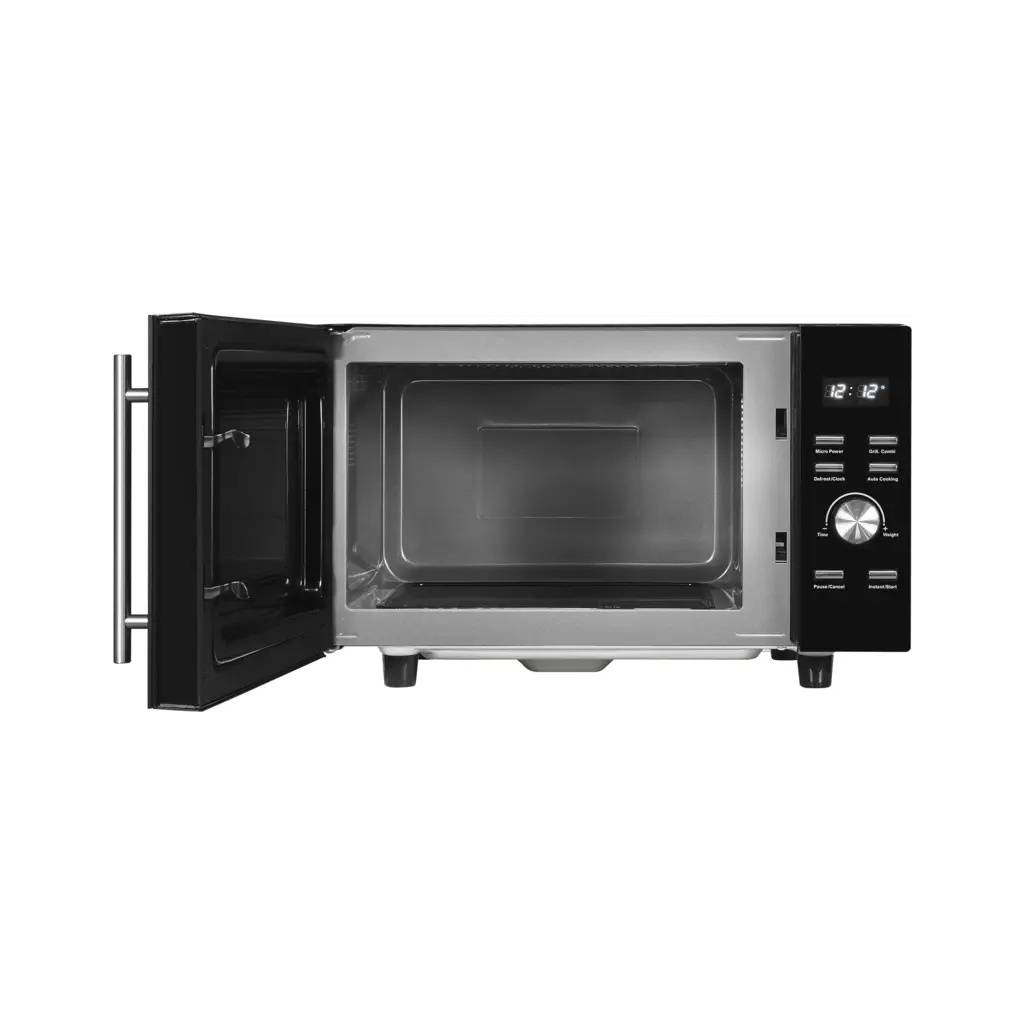 Exquisit Mikrowelle MW8023-F-240DIG schwarz | 750 Watt | 1000 Watt Grill | 23 Liter | 5 Stufen | Flatbed