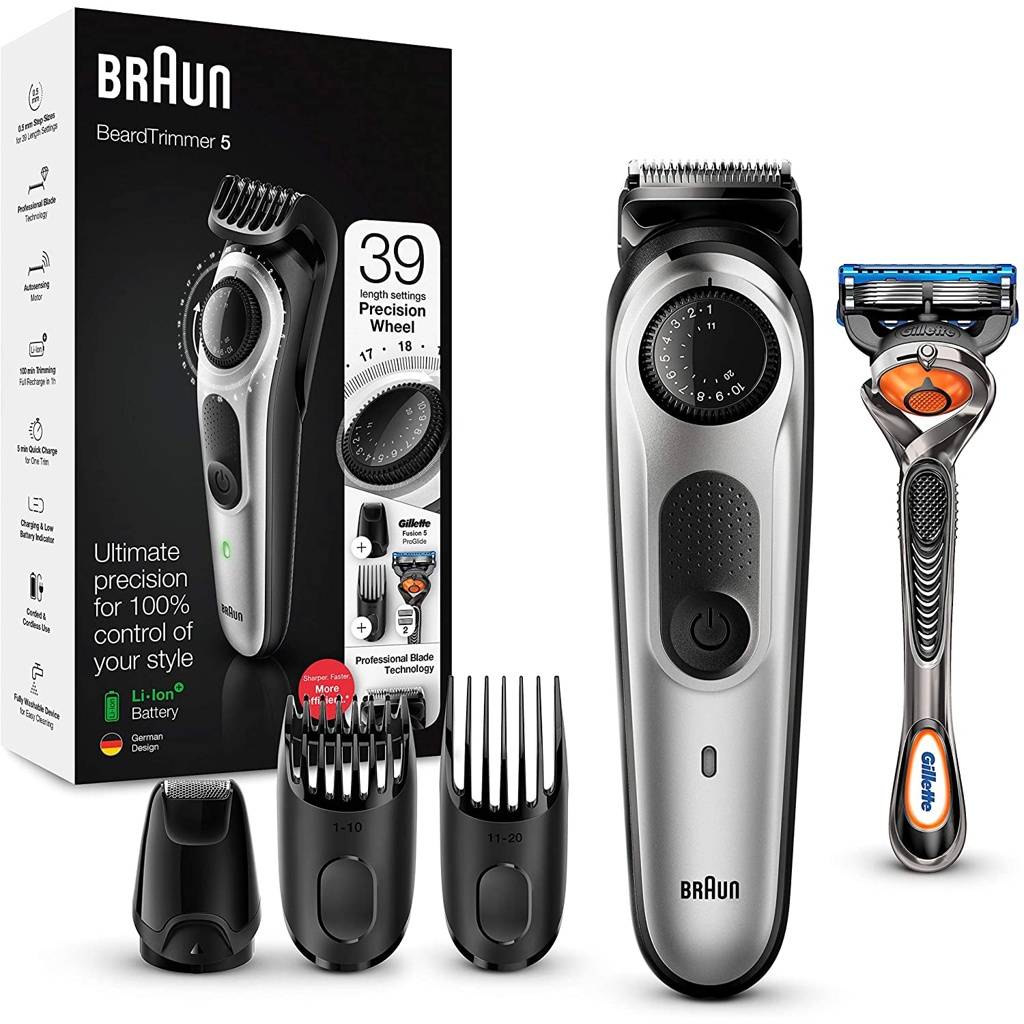 Braun BT 5265 Barttrimmer/Haarschneider schwarz/silber-metallic