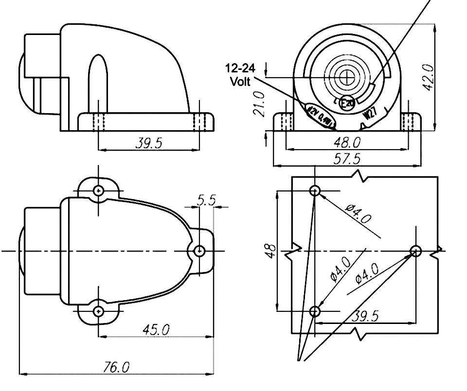SecoRüt Kennzeichenleuchte Kennzeichenleuchte hinten 12 V, 24V Klarglas