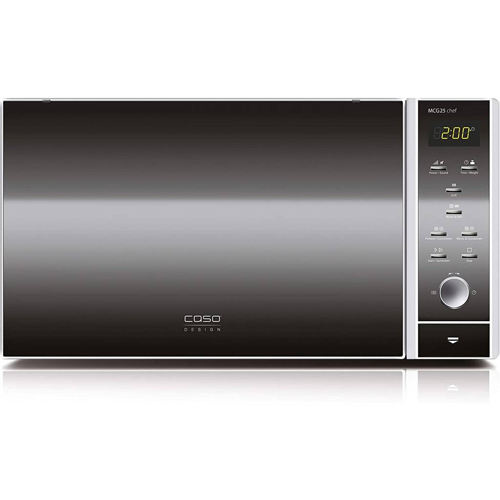Caso MCG25 Chef 3350 Kombi-Mikrowelle | 25L | Grill 1000W | Heißluft 1950W | Edelstahl | Drehteller | silber