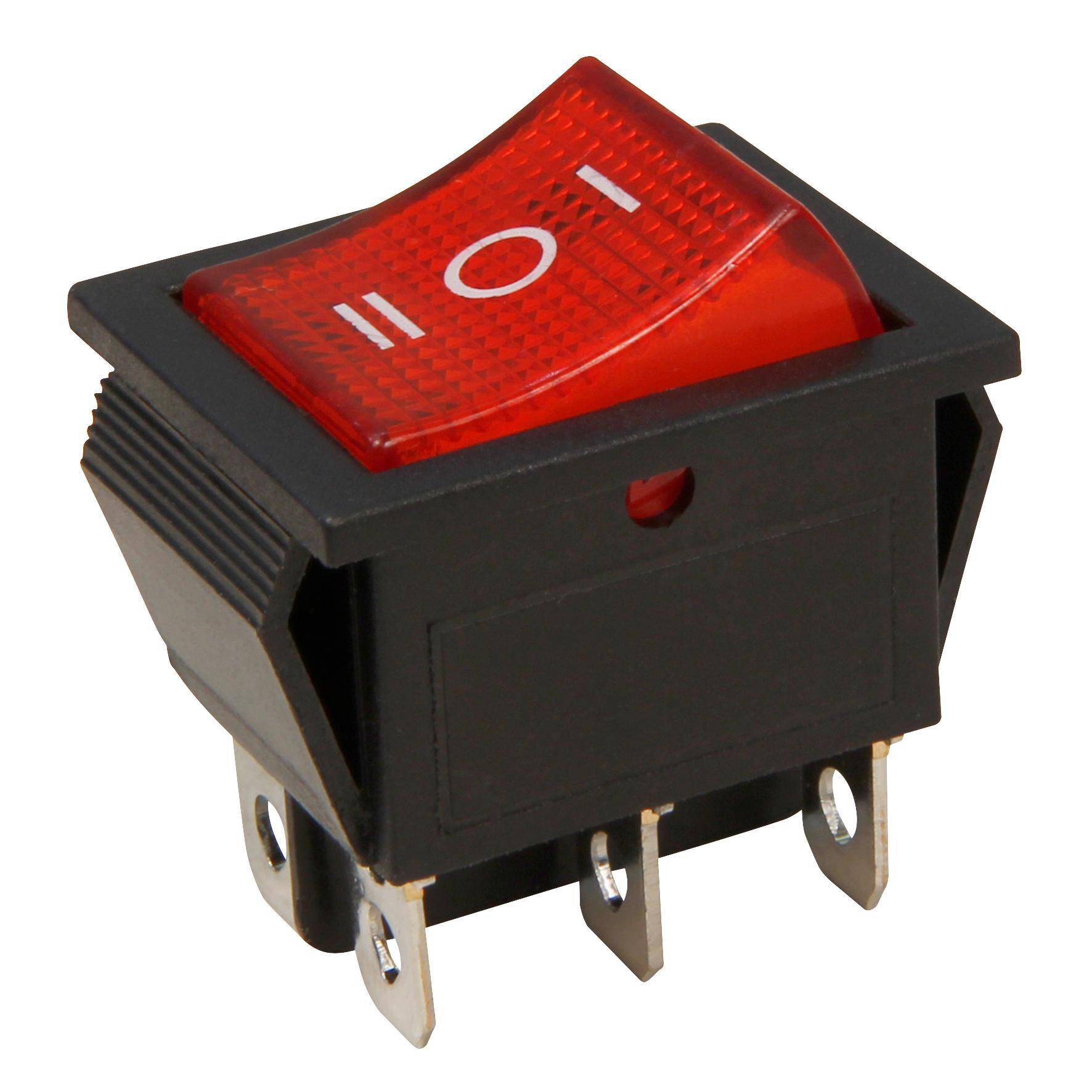 Wippenschalter McPower, 6-polig, rote Wippe, AC 250V/10A