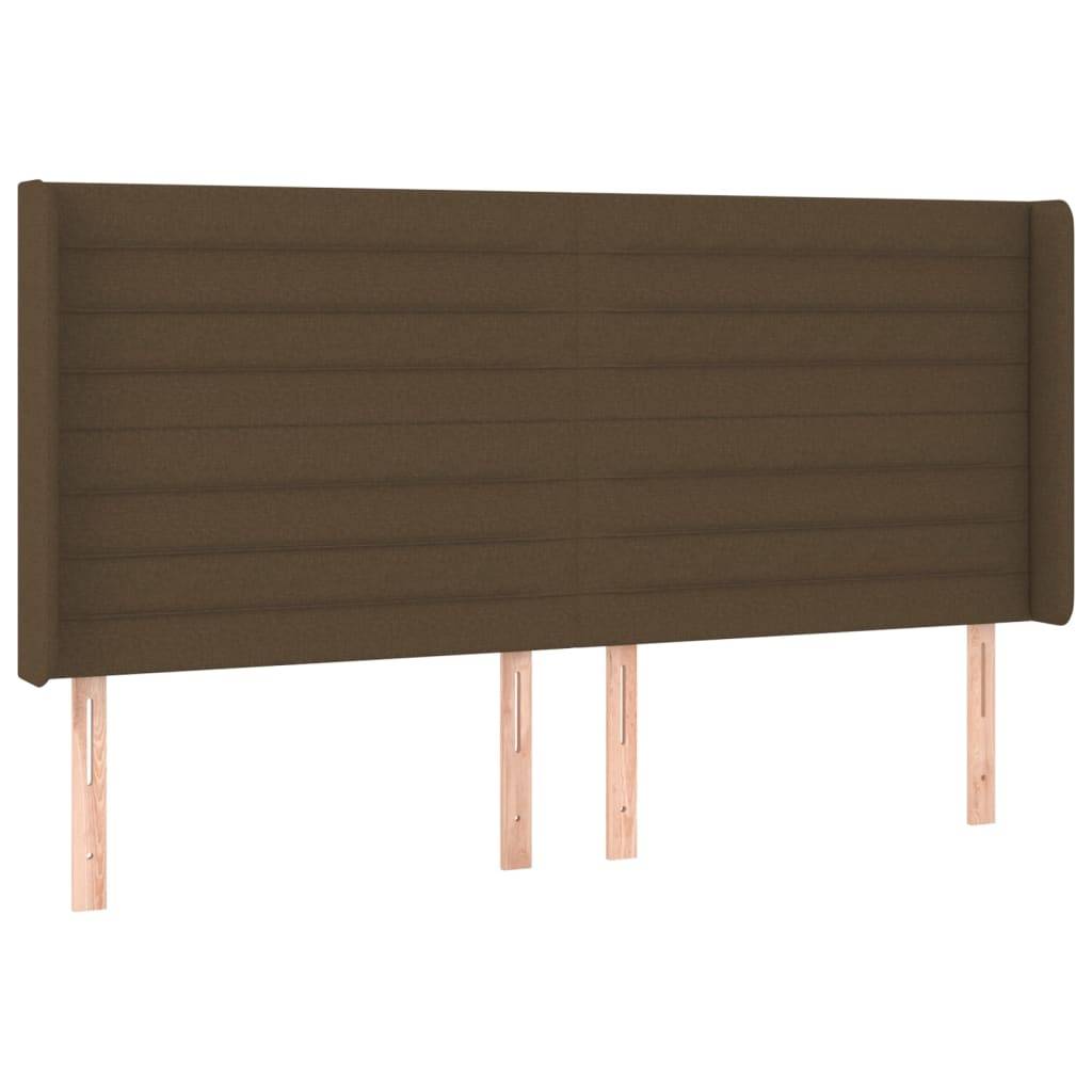 vidaXL Kopfteil mit Ohren Dunkelbraun 183x16x118/128 cm Stoff