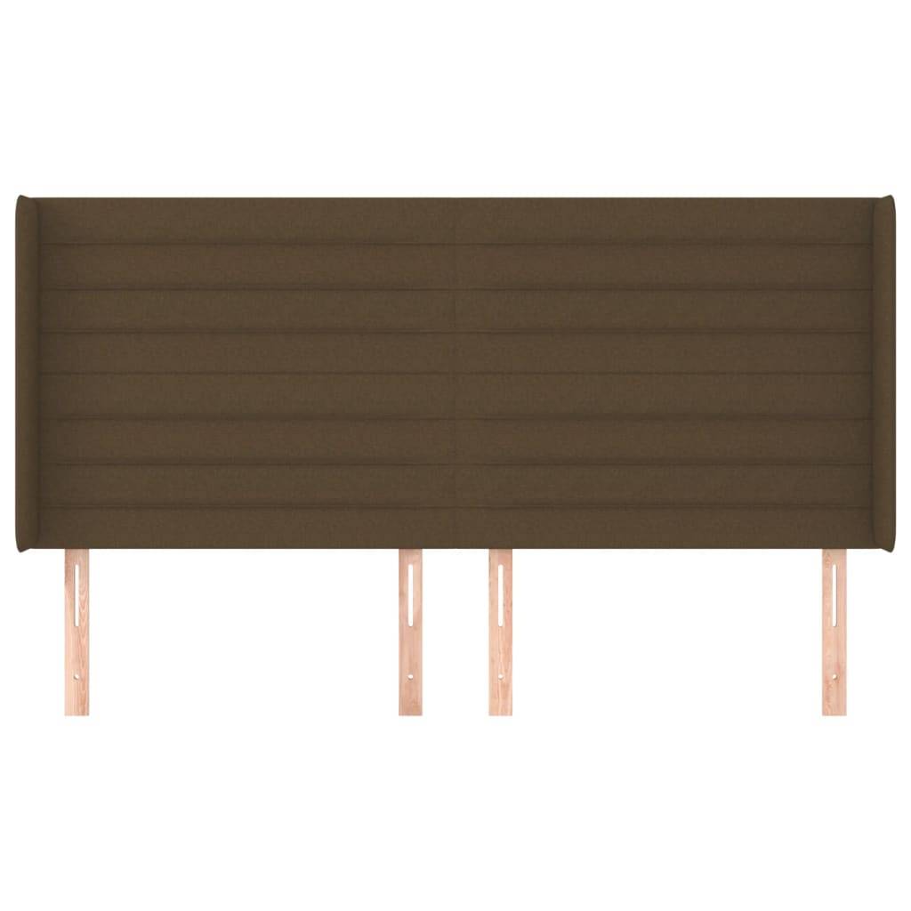 vidaXL Kopfteil mit Ohren Dunkelbraun 183x16x118/128 cm Stoff