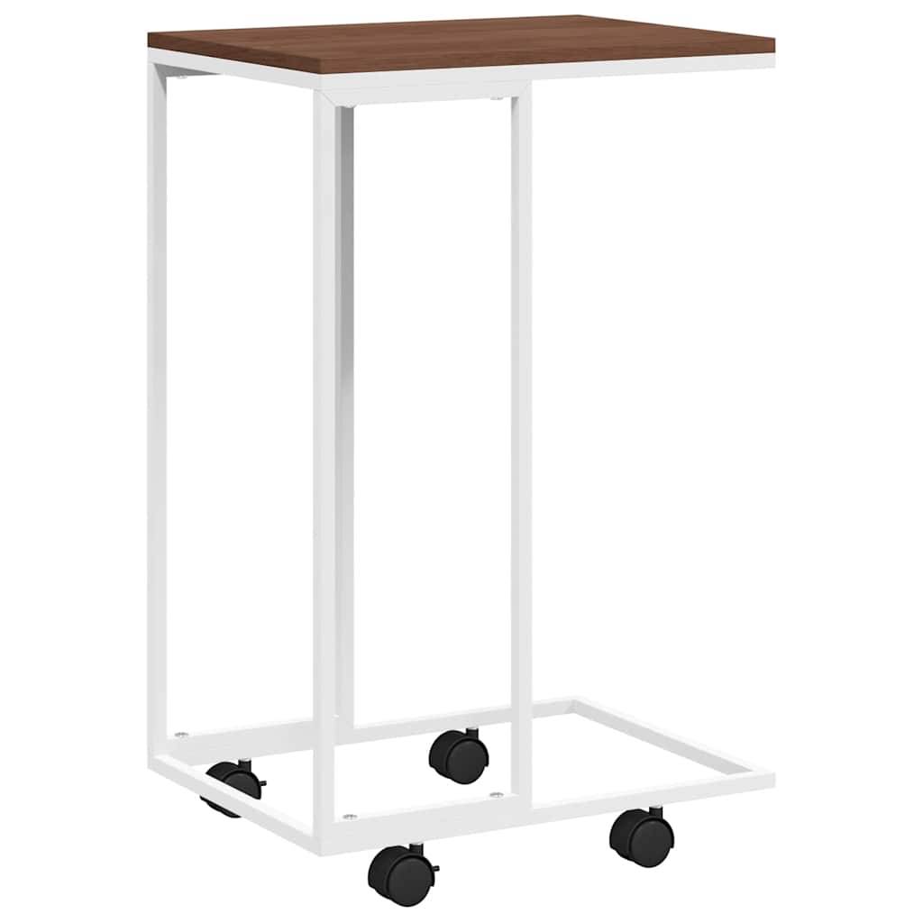 vidaXL Beistelltisch mit Rollen Weiß 40x30x63,5 cm Holzwerkstoff