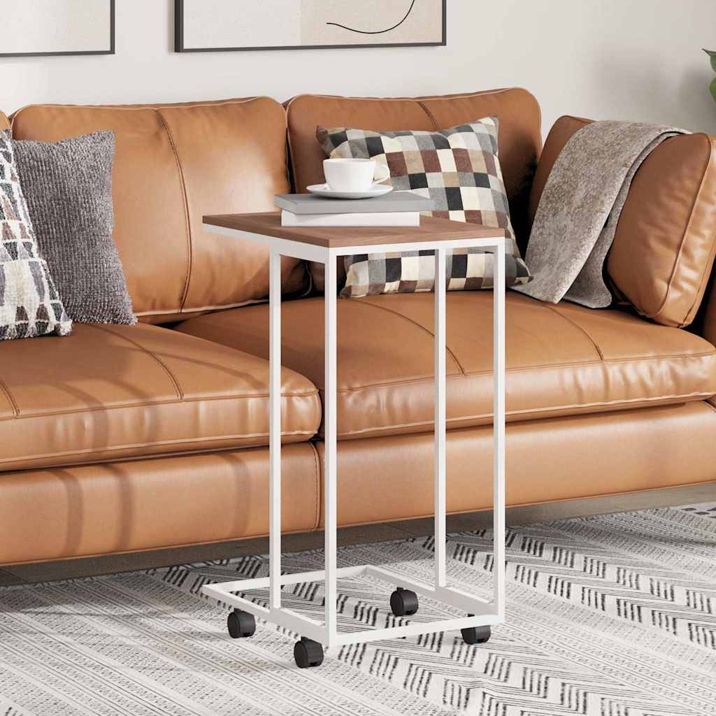 vidaXL Beistelltisch mit Rollen Weiß 40x30x63,5 cm Holzwerkstoff