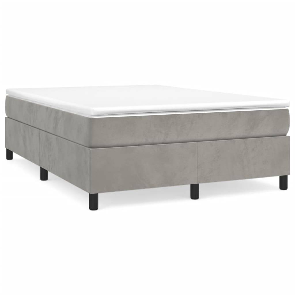 vidaXL Bettgestell ohne Matratze Hellgrau 140x190 cm Samt