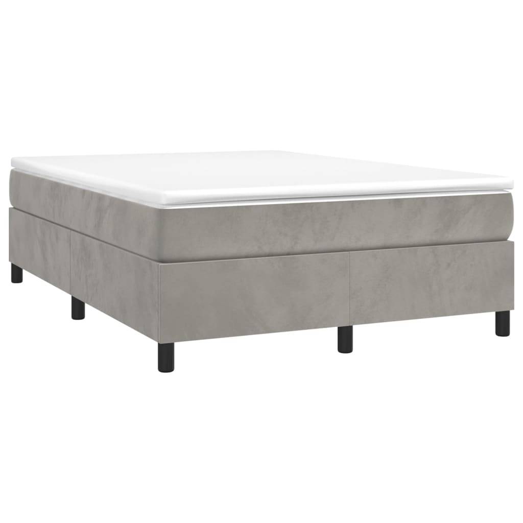 vidaXL Bettgestell ohne Matratze Hellgrau 140x190 cm Samt