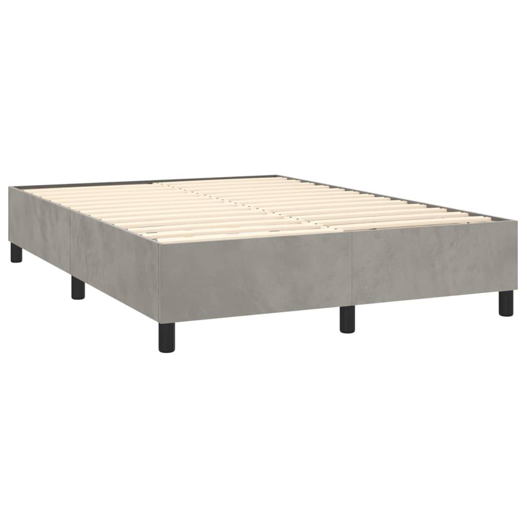 vidaXL Bettgestell ohne Matratze Hellgrau 140x190 cm Samt