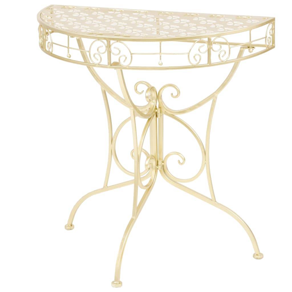 vidaXL Beistelltisch Vintage-Stil Halbrund Metall 72 x 36 x 74 cm Gold