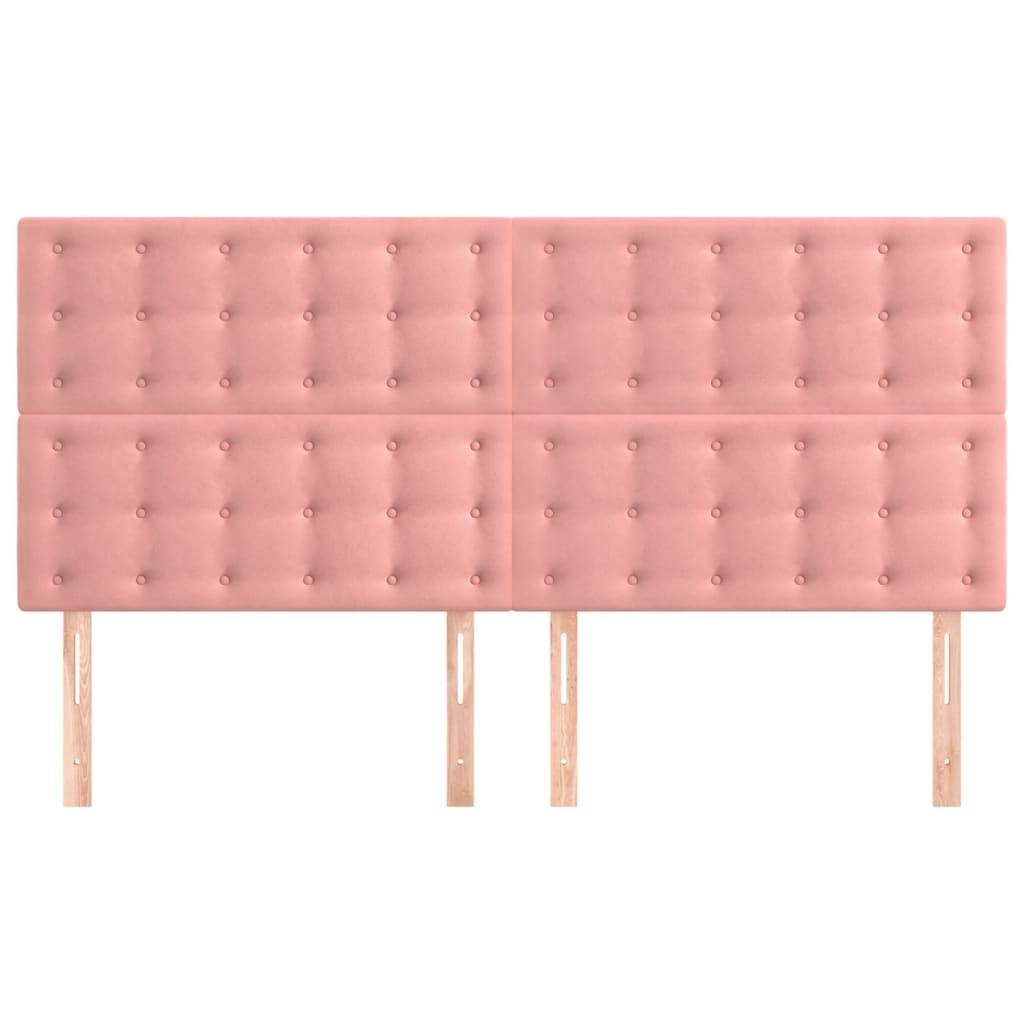 vidaXL Kopfteile 4 Stk. Rosa 90x5x78/88 cm Samt