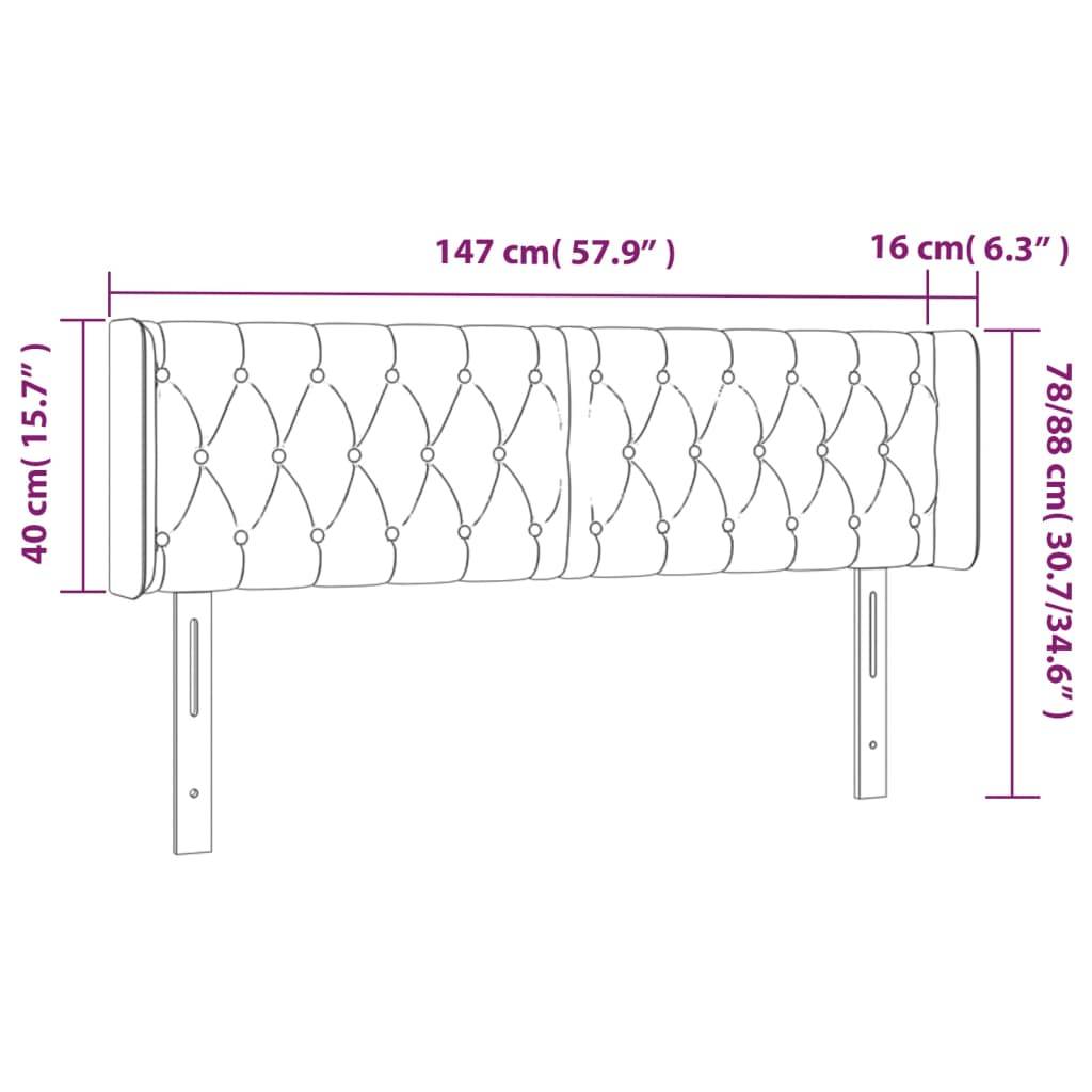 vidaXL LED Kopfteil Rosa 147x16x78/88 cm Samt