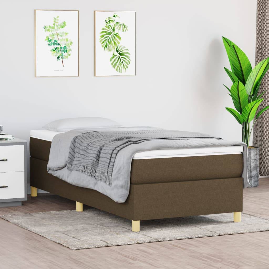 vidaXL Bettgestell ohne Matratze Dunkelbraun 90x190 cm Stoff