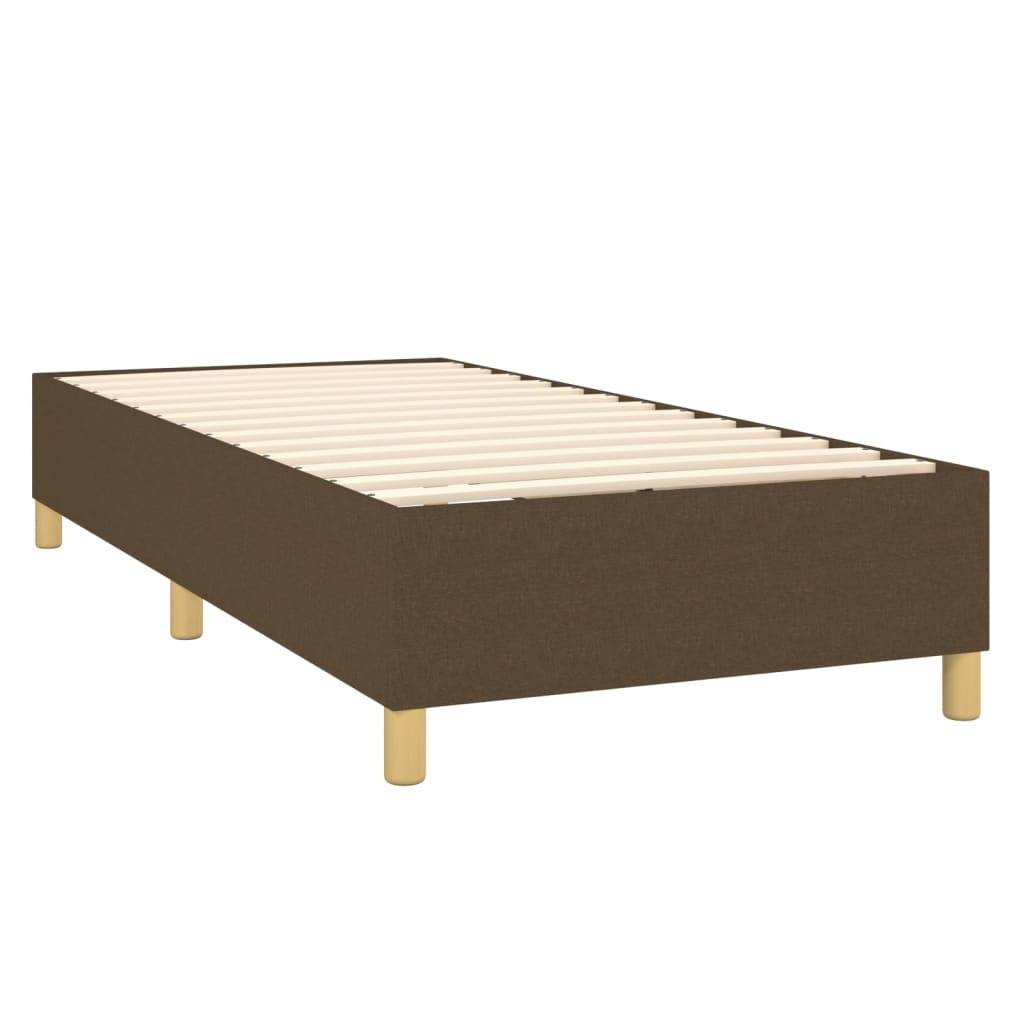 vidaXL Bettgestell ohne Matratze Dunkelbraun 90x190 cm Stoff