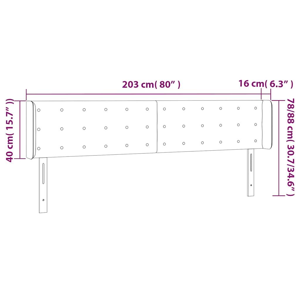vidaXL LED Kopfteil Dunkelgrün 203x16x78/88 cm Samt