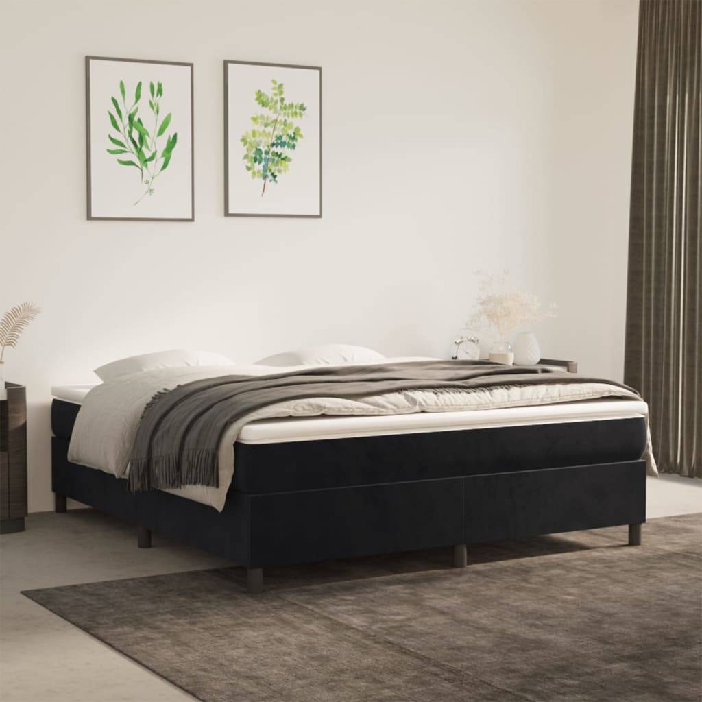 vidaXL Bettgestell ohne Matratze Schwarz 180x200 cm Samt