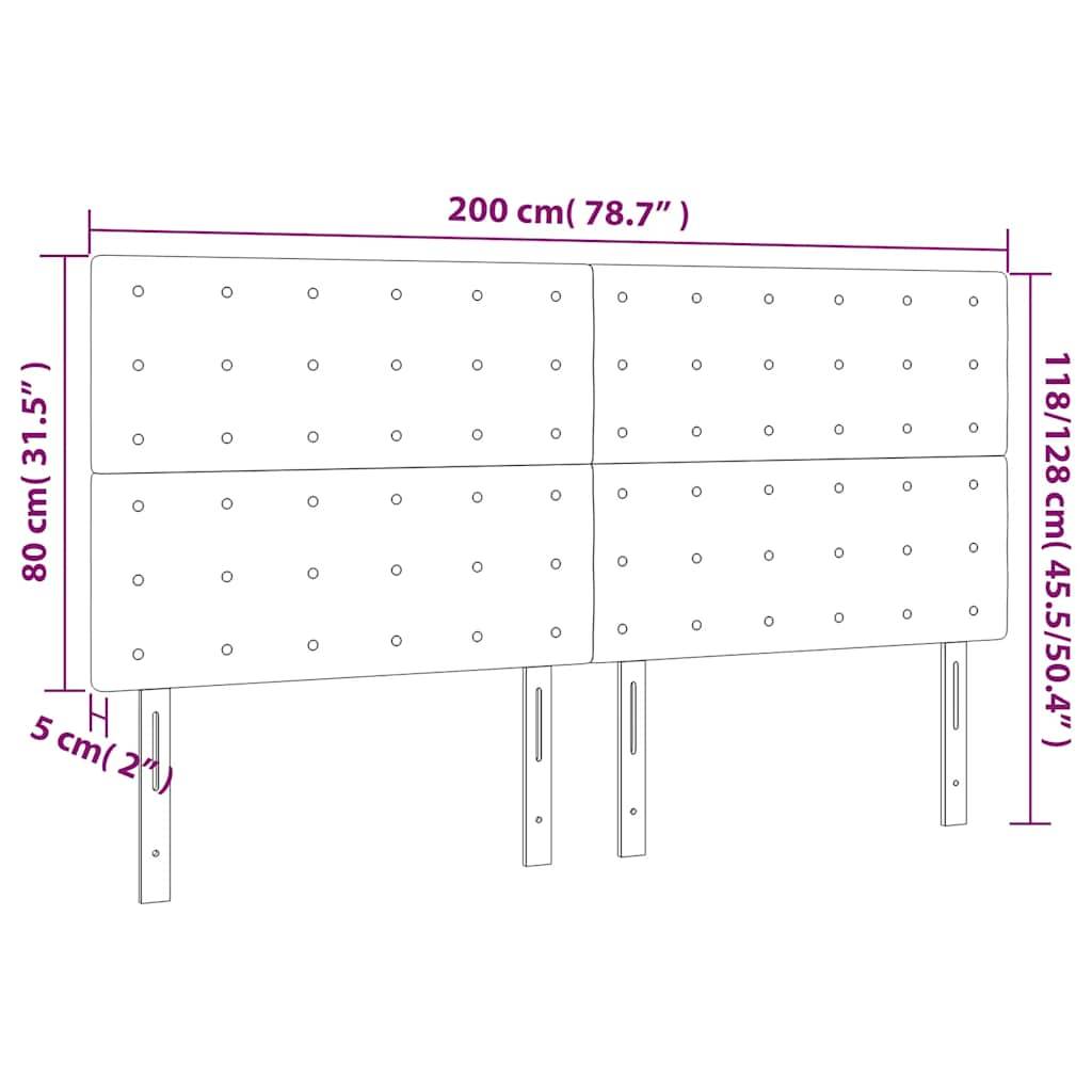 vidaXL LED Kopfteil Dunkelgrün 200x5x118/128 cm Samt