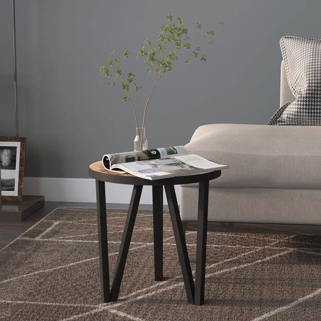 vidaXL Beistelltisch Schwarz und Gelb Ø35 cm MDF
