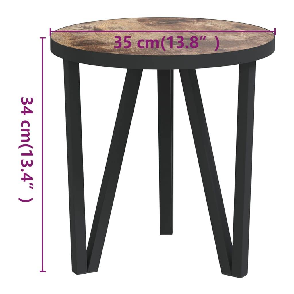 vidaXL Beistelltisch Schwarz und Gelb Ø35 cm MDF