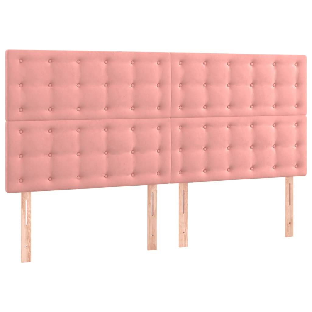 vidaXL LED Kopfteil Rosa 180x5x118/128 cm Samt