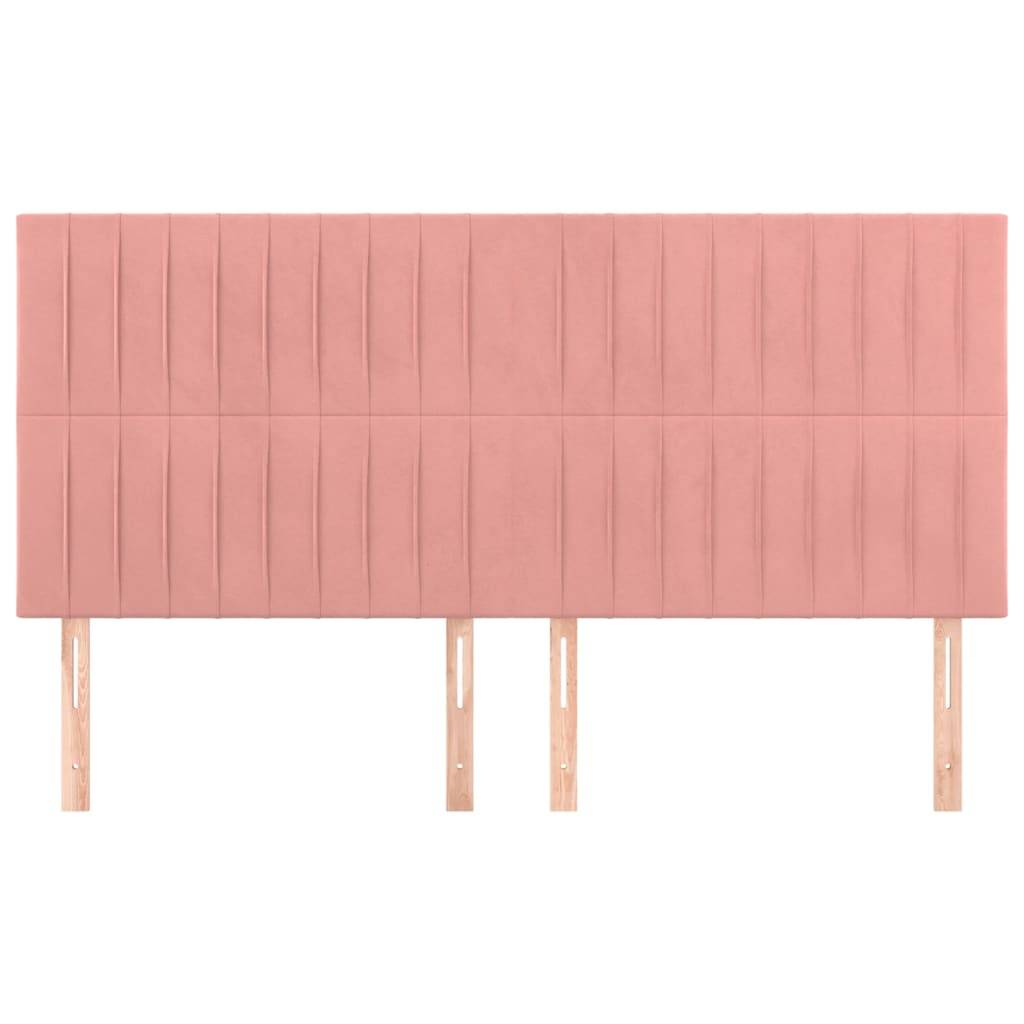 vidaXL Kopfteile 4 Stk. Rosa 90x5x78/88 cm Samt