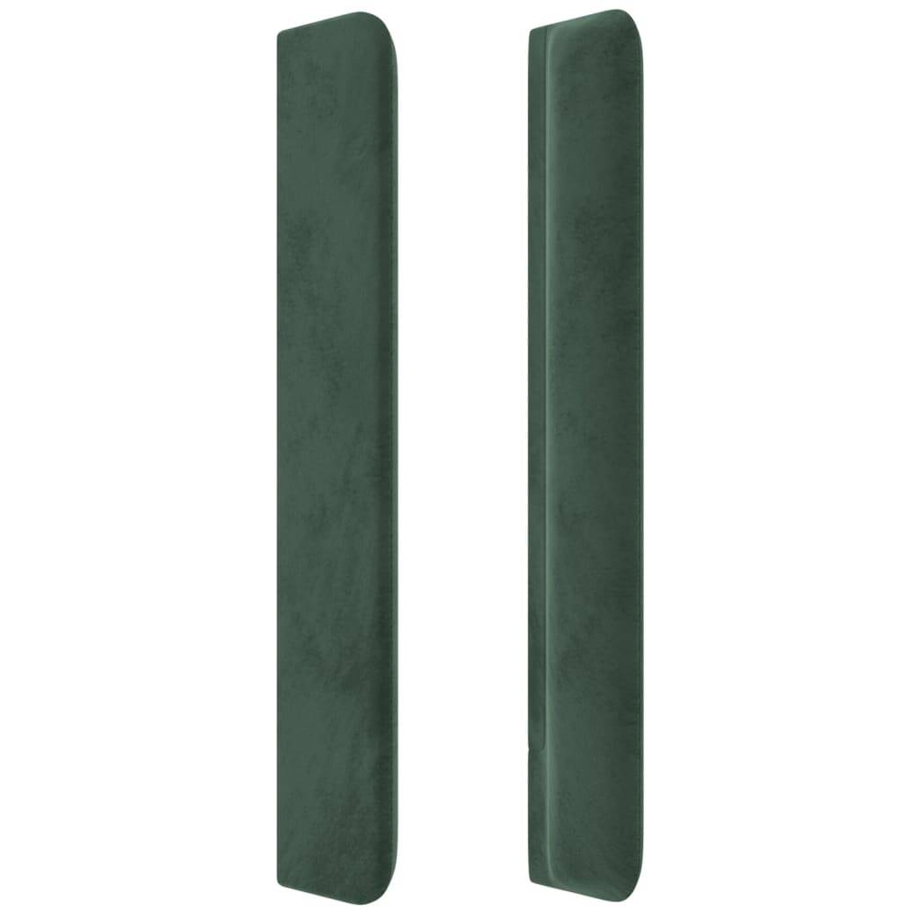 vidaXL Kopfteil mit Ohren Dunkelgrün 183x16x118/128 cm Samt