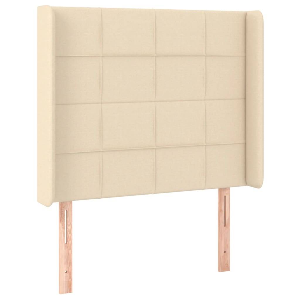 vidaXL LED Kopfteil Creme 93x16x118/128 cm Stoff