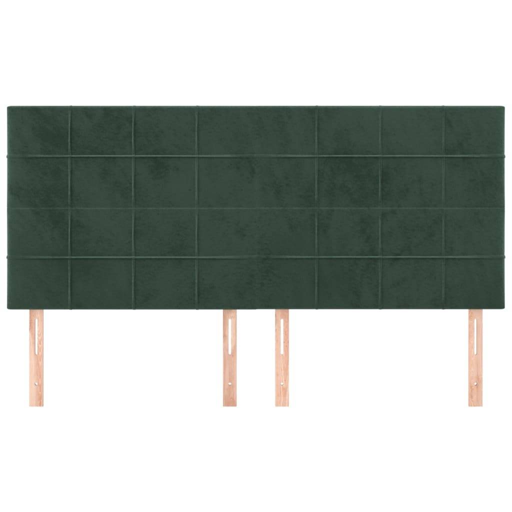 vidaXL Kopfteile 4 Stk. Dunkelgrün 90x5x78/88 cm Samt