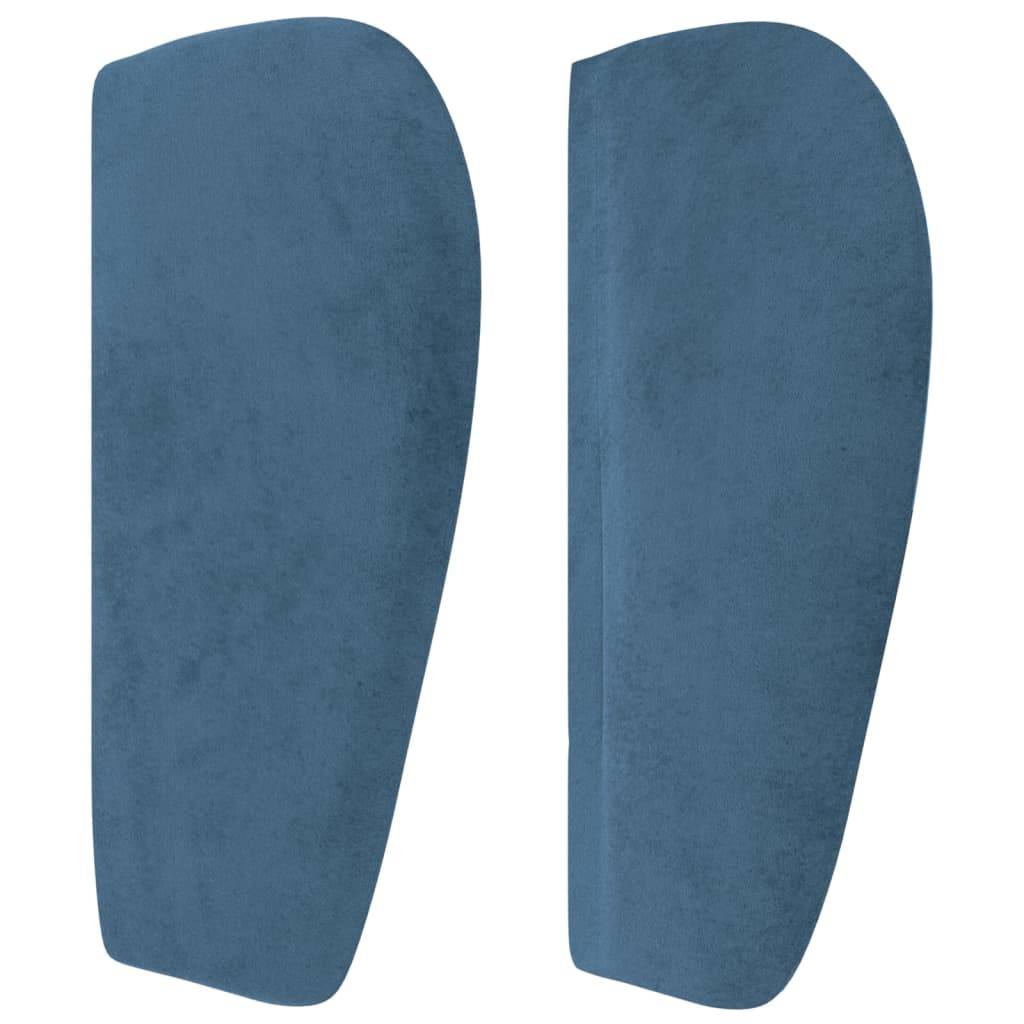 vidaXL Kopfteil mit Ohren Dunkelblau 203x23x78/88 cm Samt