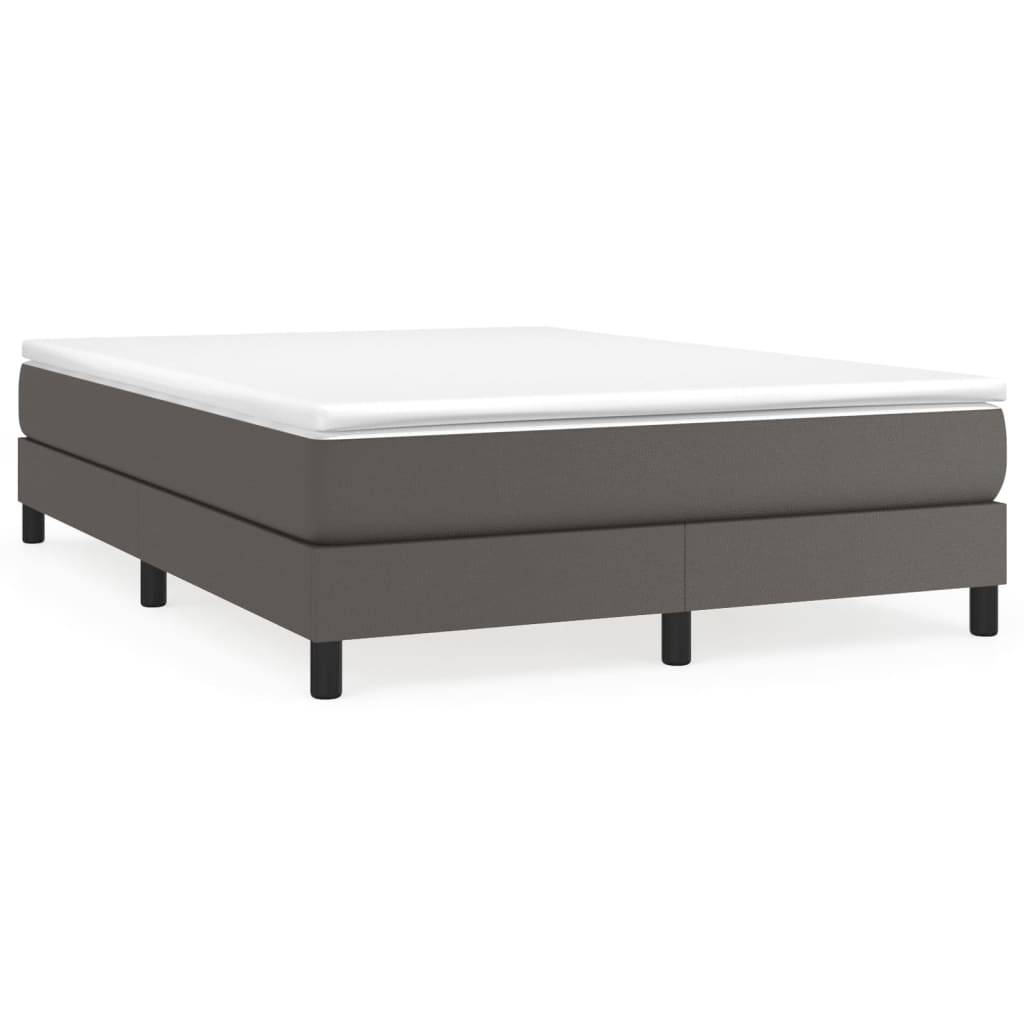 vidaXL Bettgestell Grau 140x190 cm Kunstleder