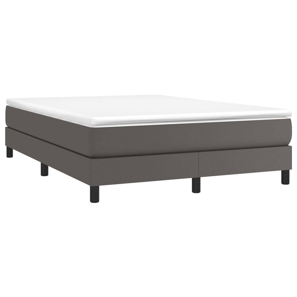 vidaXL Bettgestell Grau 140x190 cm Kunstleder