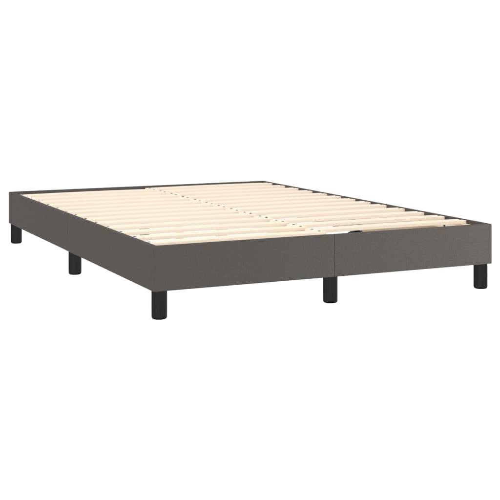 vidaXL Bettgestell Grau 140x190 cm Kunstleder