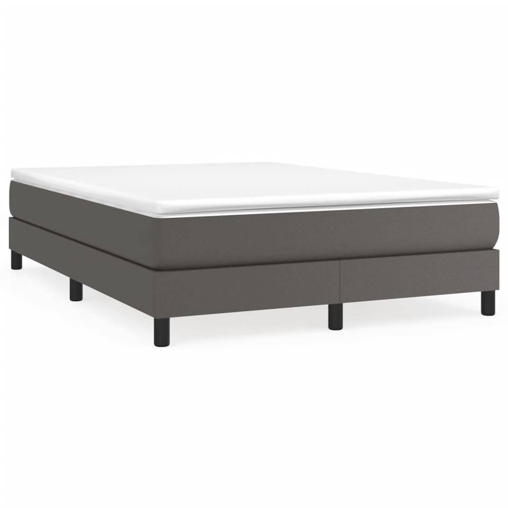vidaXL Bettgestell Grau 140x200 cm Kunstleder
