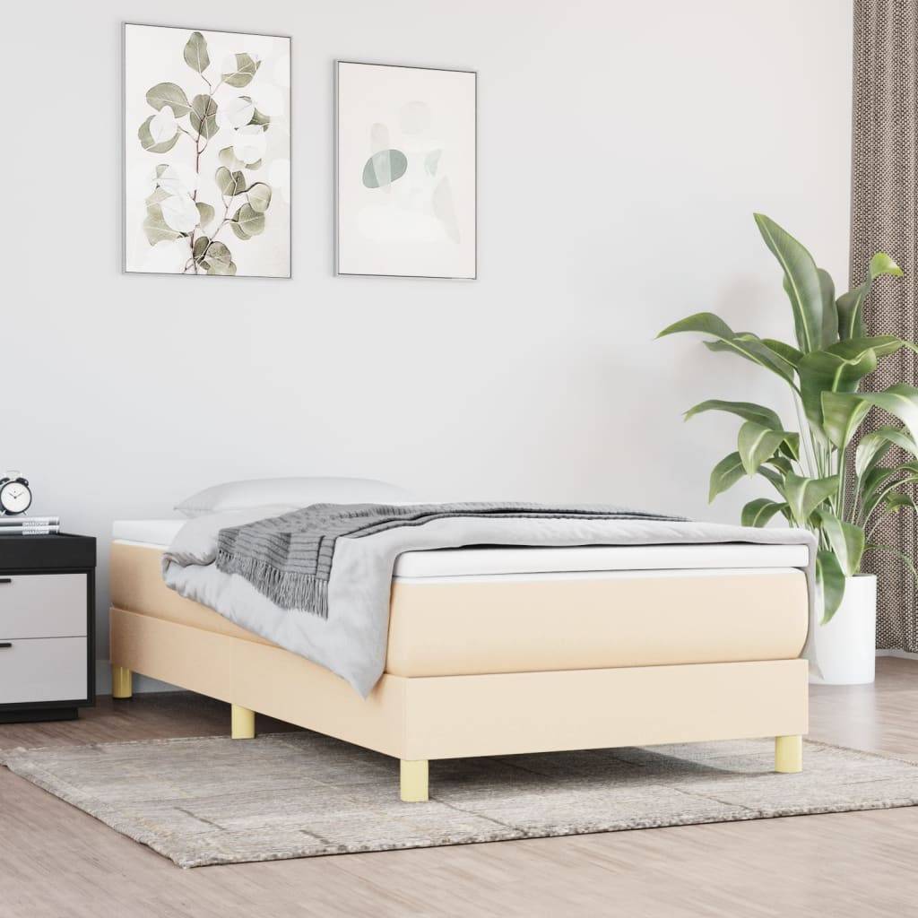vidaXL Bettgestell Creme 90x190 cm Stoff