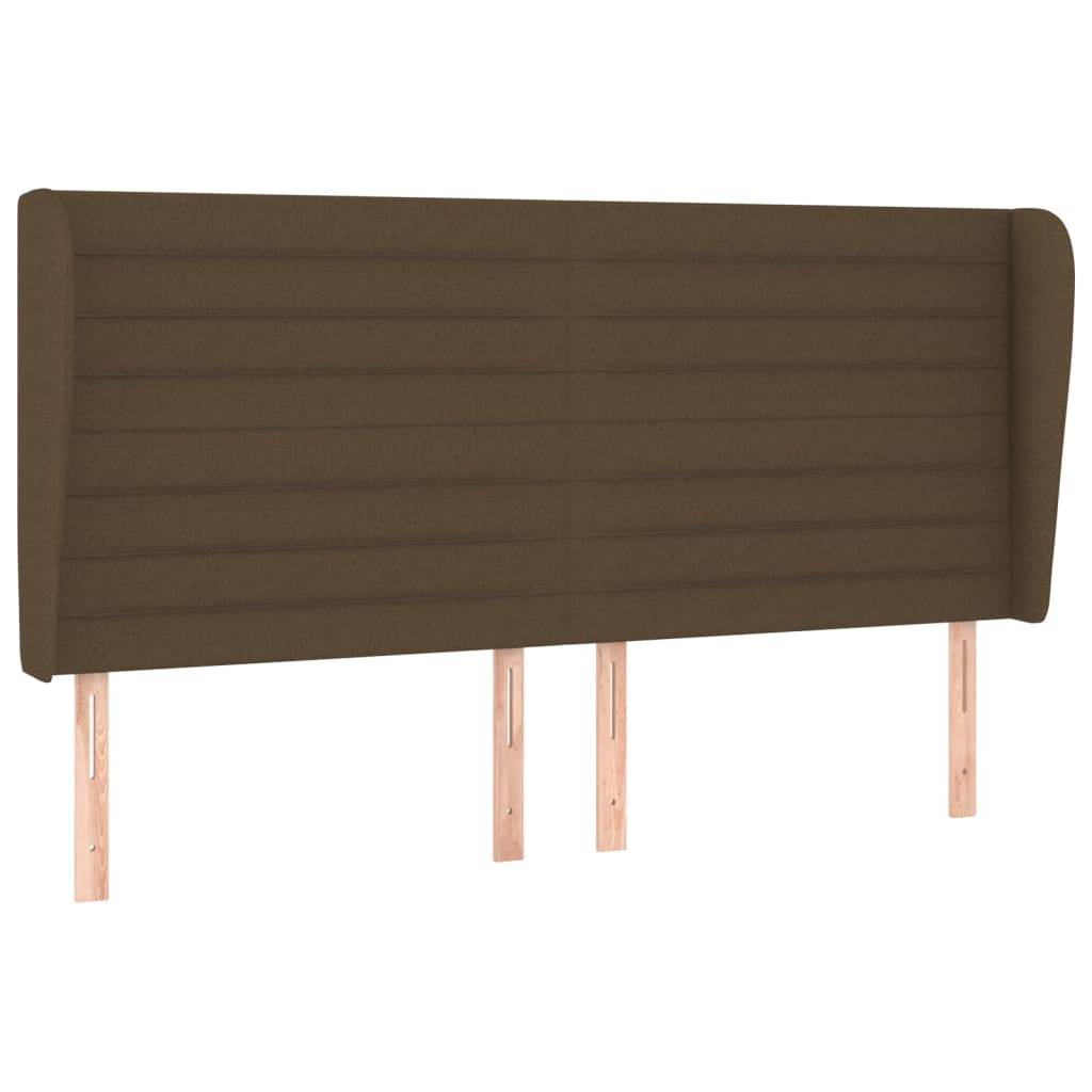 vidaXL Kopfteil mit Ohren Dunkelbraun 183x23x118/128 cm Stoff