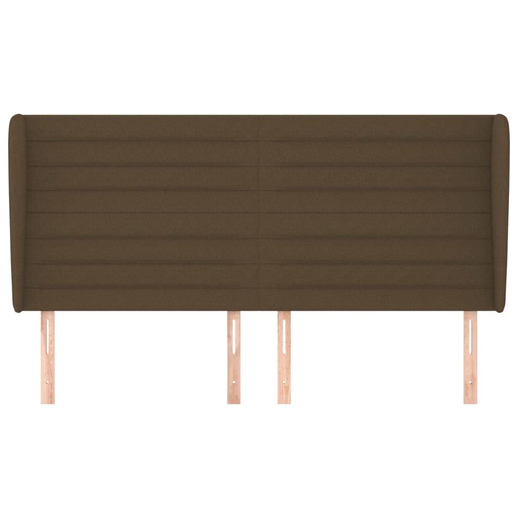 vidaXL Kopfteil mit Ohren Dunkelbraun 183x23x118/128 cm Stoff