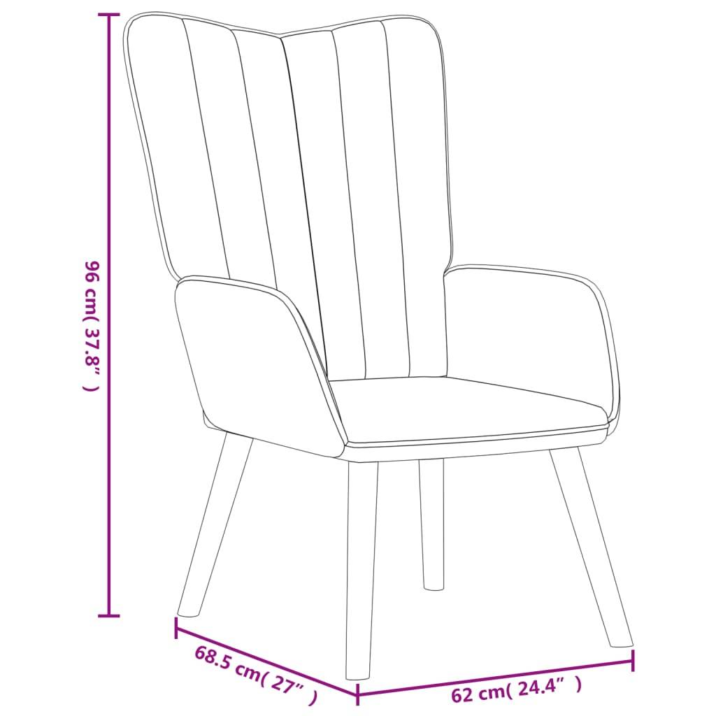 vidaXL Relaxsessel mit Hocker Dunkelgrau Samt