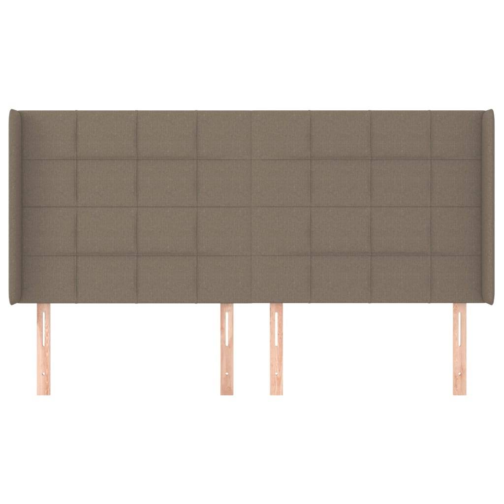 vidaXL Kopfteil mit Ohren Taupe 183x16x118/128 cm Stoff
