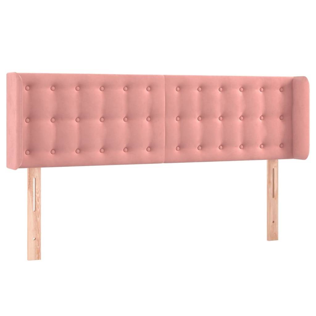 vidaXL LED Kopfteil Rosa 147x16x78/88 cm Samt