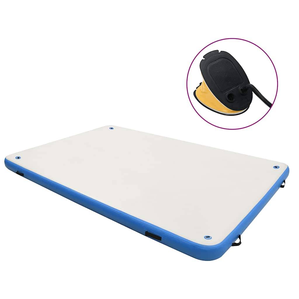 vidaXL Aufblasbare Schwimmmatte Blau und Weiß 300x150x15 cm