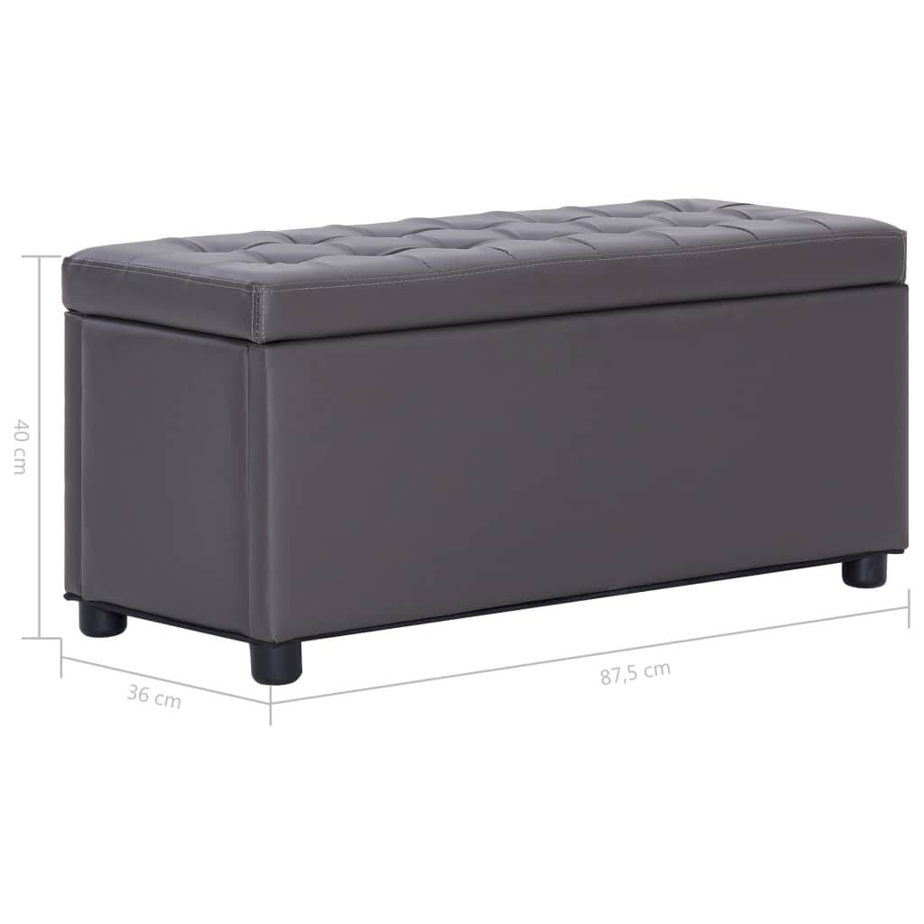 vidaXL Ottoman mit Stauraum 87,5 cm Grau Kunstleder