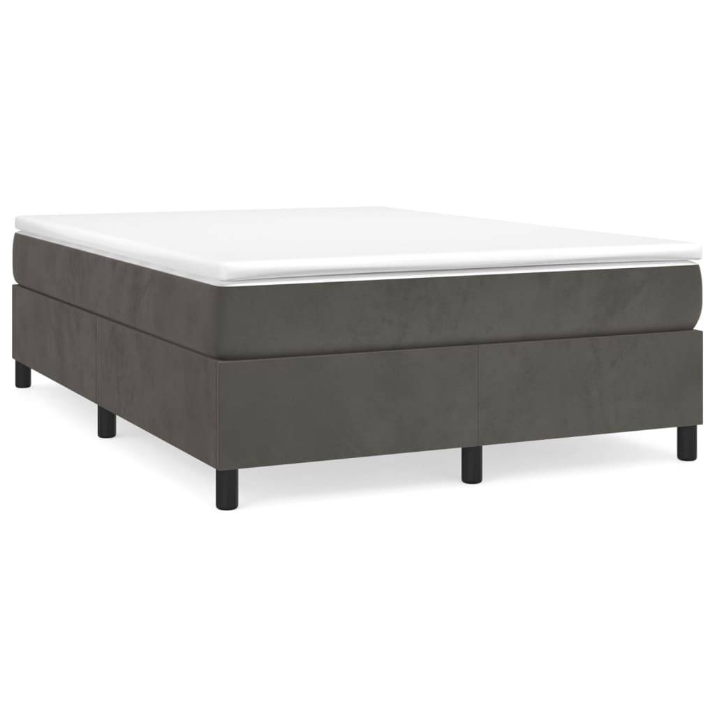 vidaXL Bettgestell ohne Matratze Dunkelgrau 140x200 cm Samt
