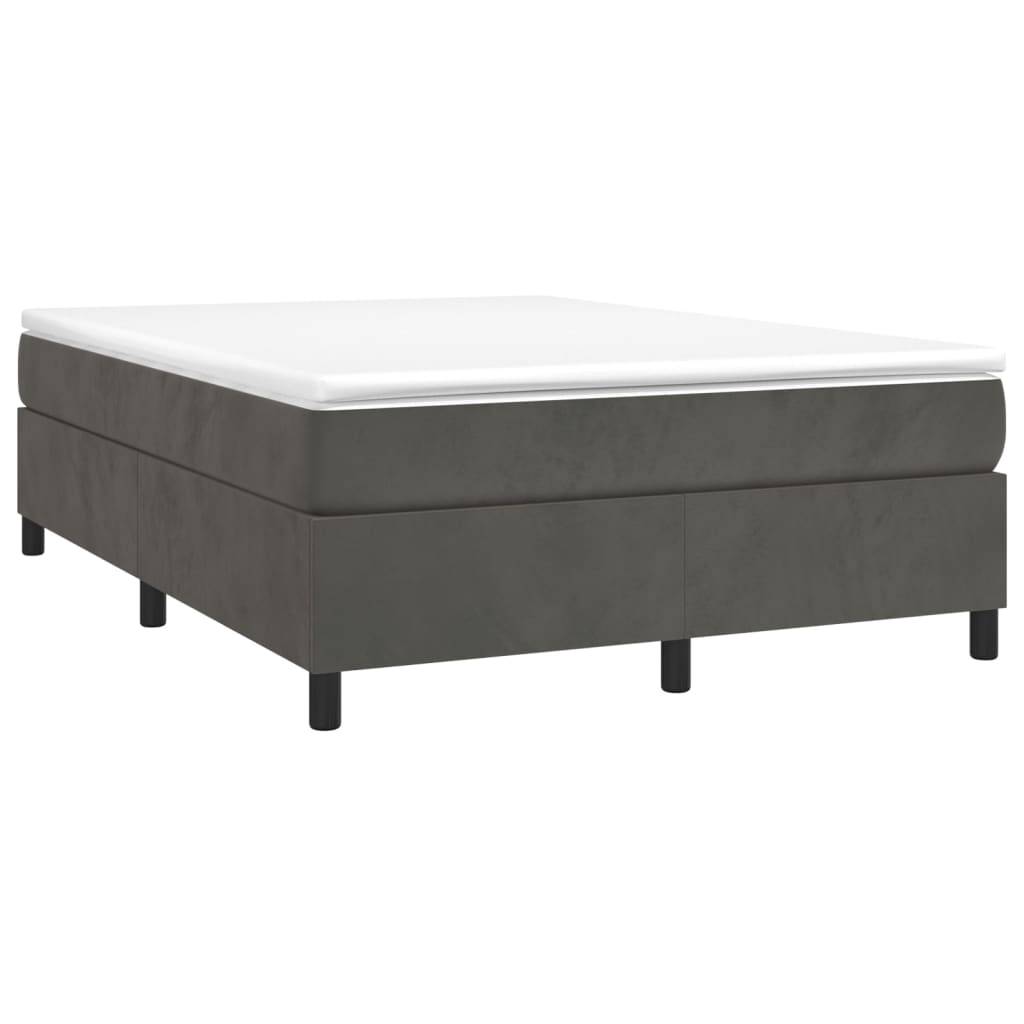 vidaXL Bettgestell ohne Matratze Dunkelgrau 140x200 cm Samt