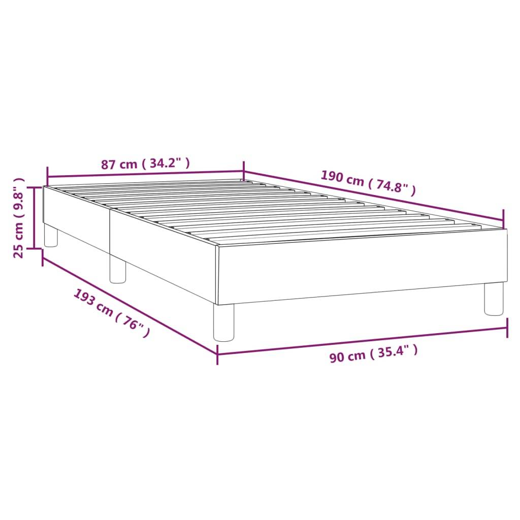 vidaXL Bettgestell Taupe 90x190 cm Stoff