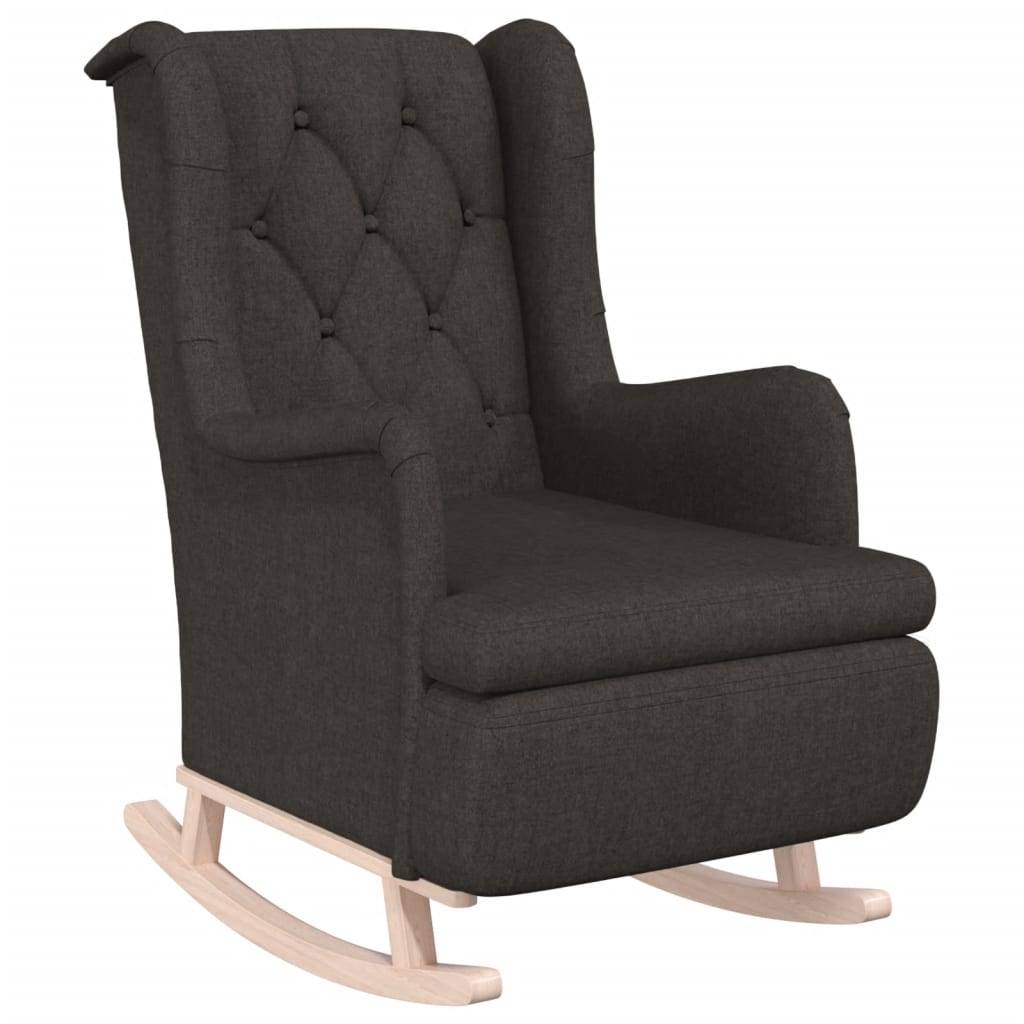 vidaXL Schaukelsessel mit Hocker Dunkelgrau Stoff