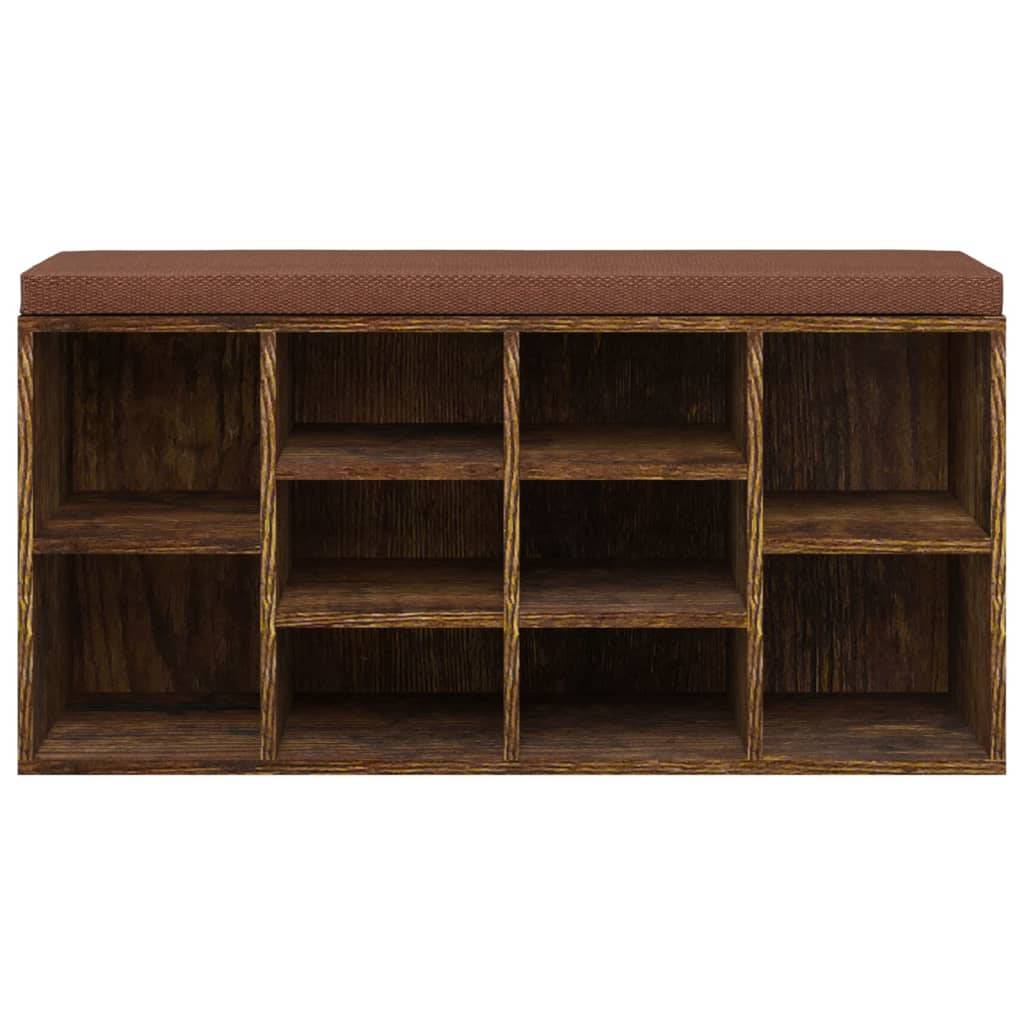vidaXL Schuhbank Räuchereiche 103x30x48 cm Holzwerkstoff