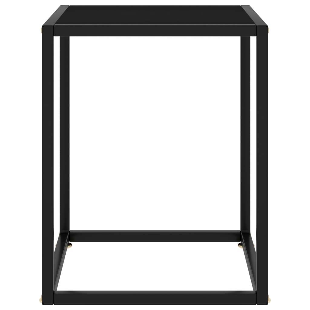 vidaXL Couchtisch Schwarz mit Schwarzem Glas 40x40x50 cm