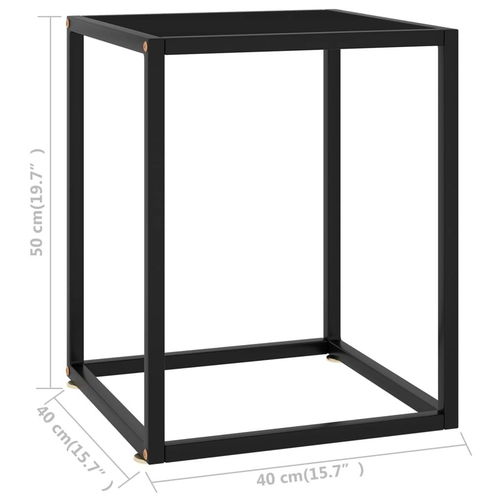 vidaXL Couchtisch Schwarz mit Schwarzem Glas 40x40x50 cm