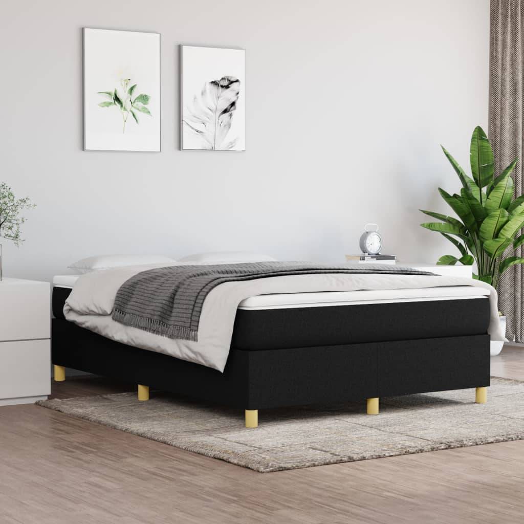 vidaXL Bettgestell ohne Matratze Schwarz 140x200 cm Stoff